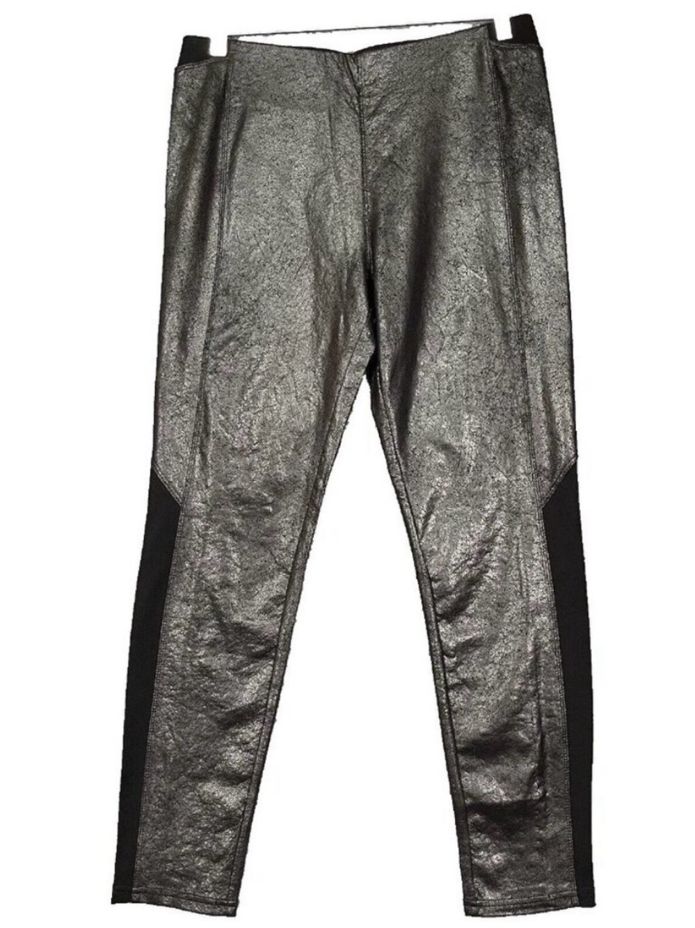 SOFT SURROUNDINGS black metallic legging pants S 6 8 - Picture 2 of 5